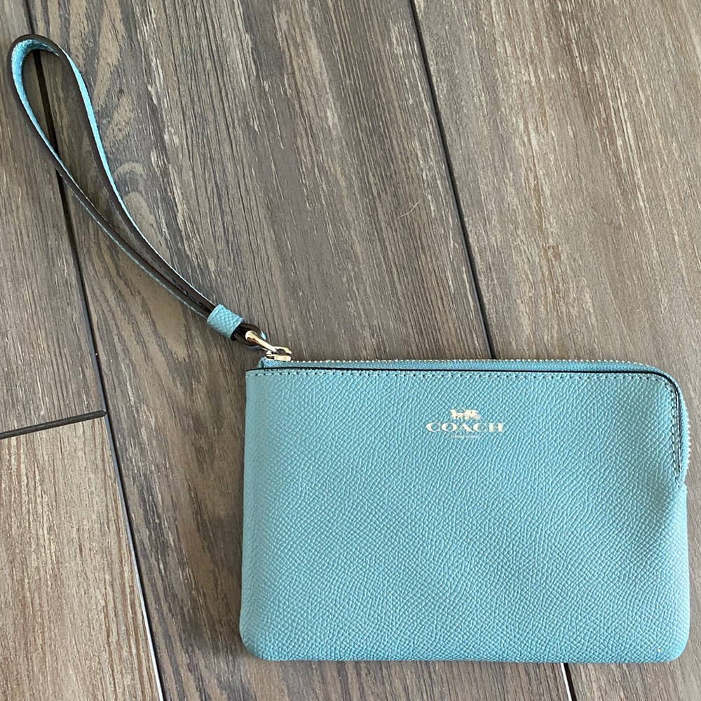 Coach wristlet pacific blue color